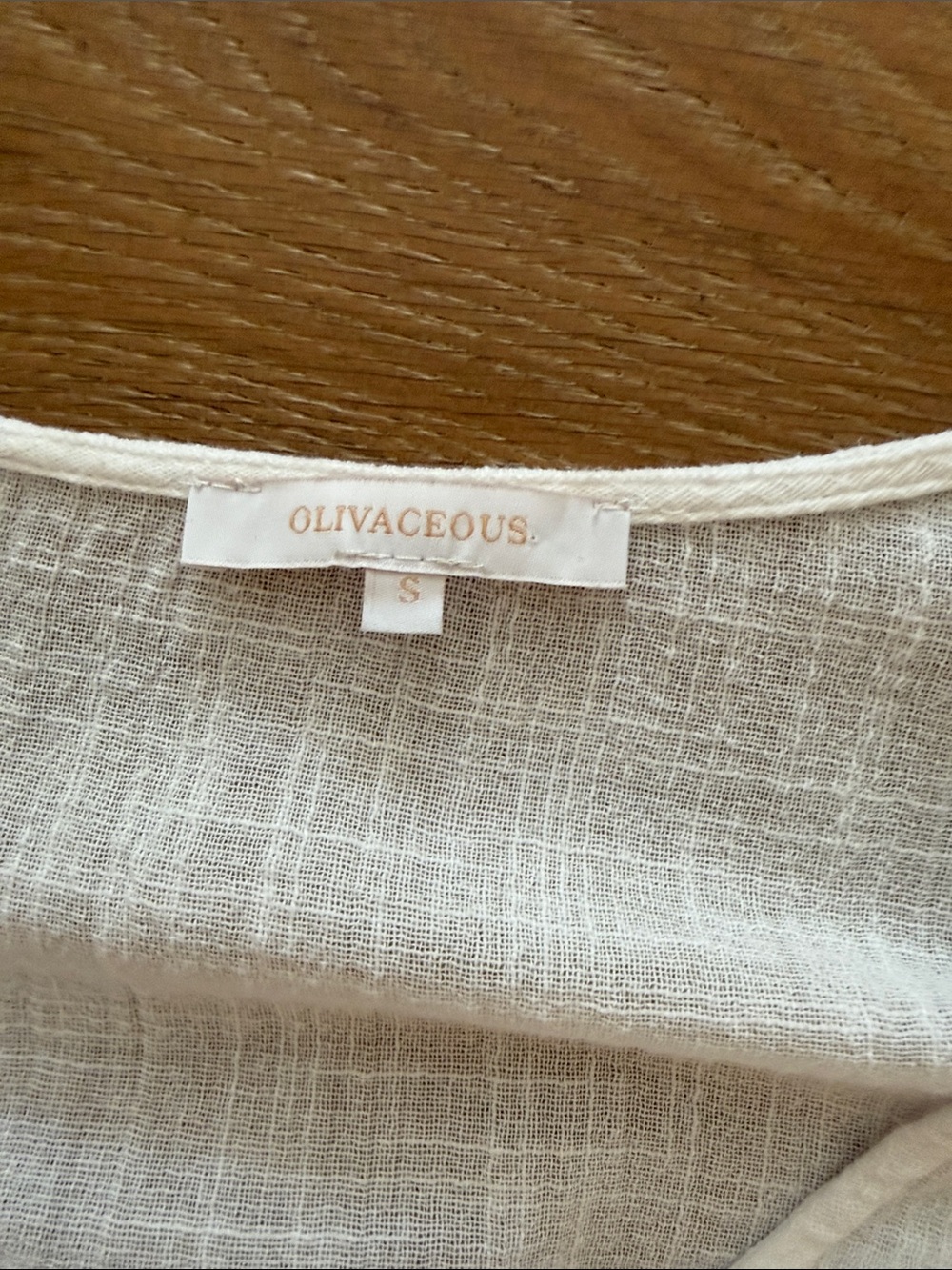 Olivaceous Cream V-Neck Lace-Trim Tiered Babydoll Dress - Picture 3 of 4